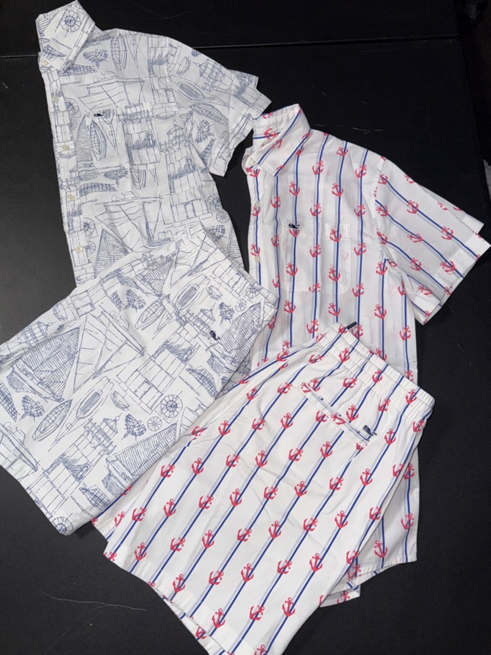 Vineyard Vines Boys size Large 16 Nautical Shorts Shirts outfits bundle (2 sets)